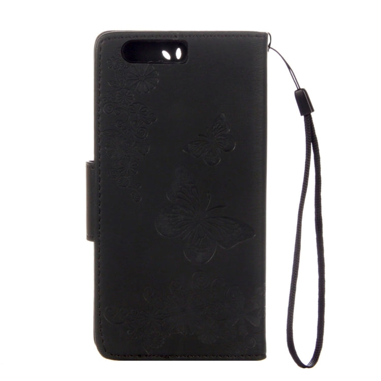 For Huawei P10 Plus Butterflies Embossing Horizontal Flip Leather Case with Holder & Card Slots & Wallet & Lanyard