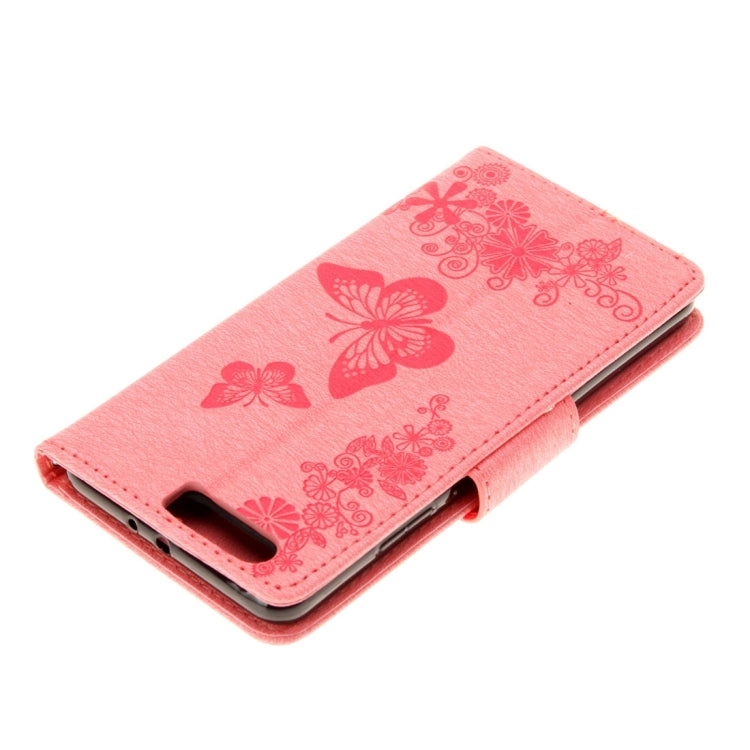 For Huawei P10 Plus Butterflies Embossing Horizontal Flip Leather Case with Holder & Card Slots & Wallet & Lanyard