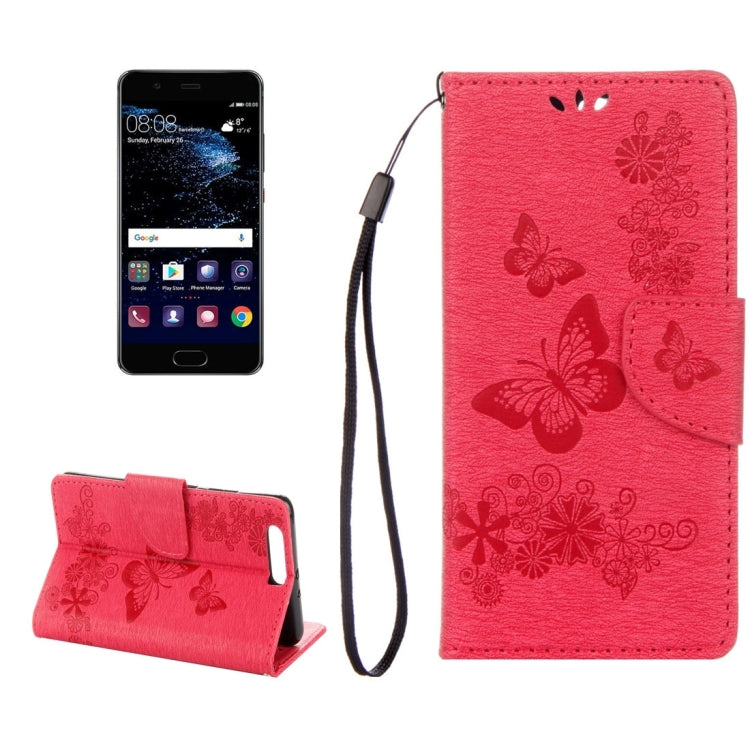 For Huawei P10 Plus Butterflies Embossing Horizontal Flip Leather Case with Holder & Card Slots & Wallet & Lanyard