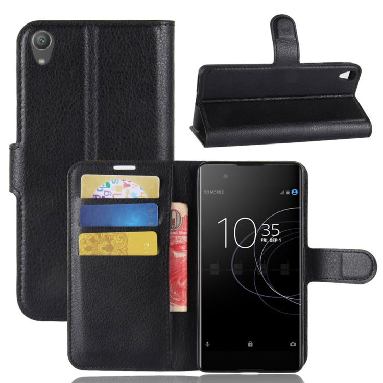 For Sony Xperia XA1 Plus Litchi Texture PU +TPU Horizontal Flip Leather Case With Holder & Card Slots & Wallet