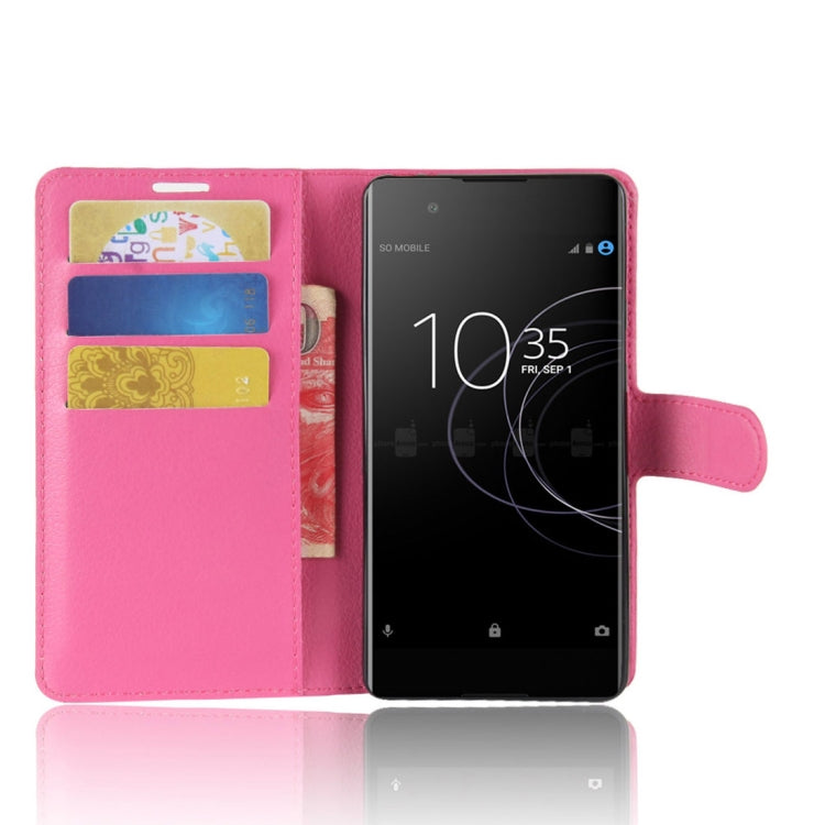 For Sony Xperia XA1 Plus Litchi Texture PU +TPU Horizontal Flip Leather Case With Holder & Card Slots & Wallet