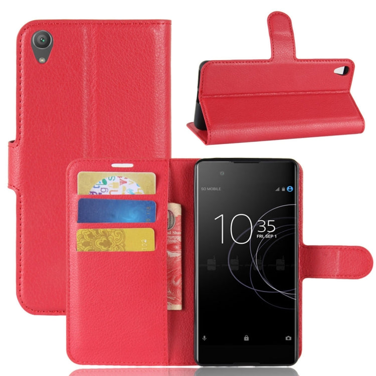 For Sony Xperia XA1 Plus Litchi Texture PU +TPU Horizontal Flip Leather Case With Holder & Card Slots & Wallet