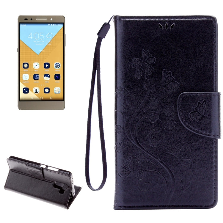 For Huawei Honor 7 Butterflies Embossing Horizontal Flip Leather Case with Holder & Card Slots & Wallet & Lanyard