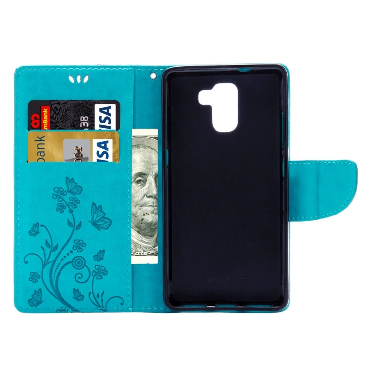 For Huawei Honor 7 Butterflies Embossing Horizontal Flip Leather Case with Holder & Card Slots & Wallet & Lanyard