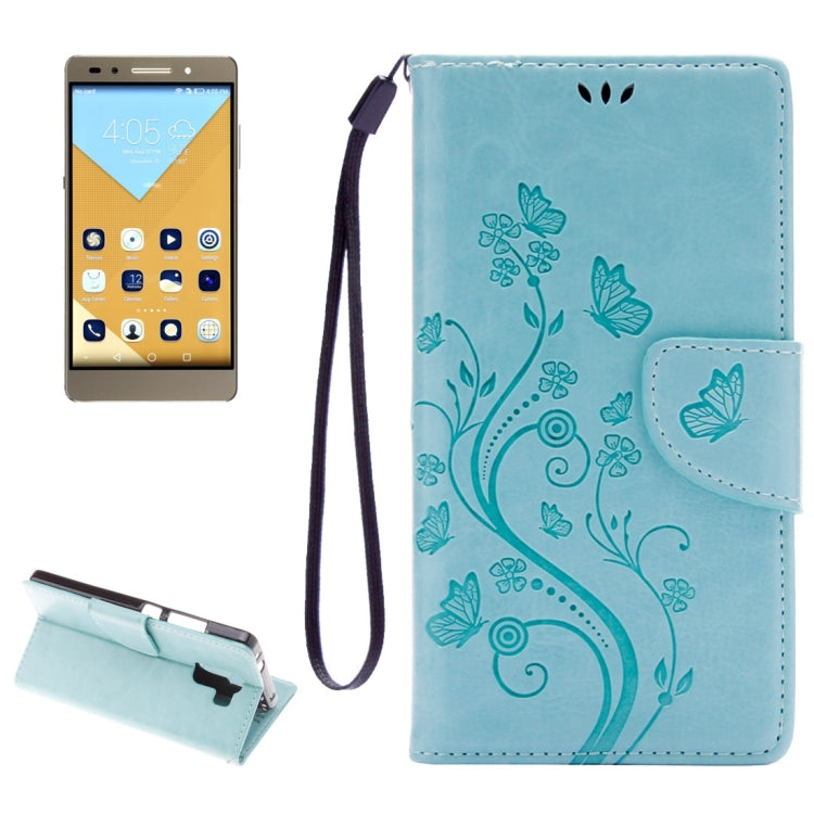 For Huawei Honor 7 Butterflies Embossing Horizontal Flip Leather Case with Holder & Card Slots & Wallet & Lanyard