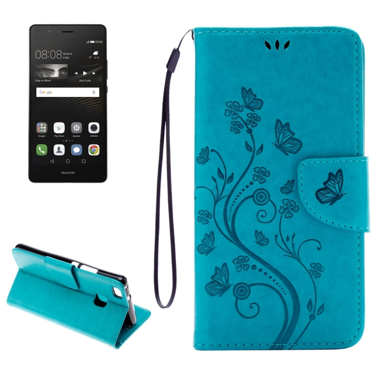 For Huawei P9 Lite Butterflies Embossing Horizontal Flip Leather Case with Holder & Card Slots & Wallet & Lanyard