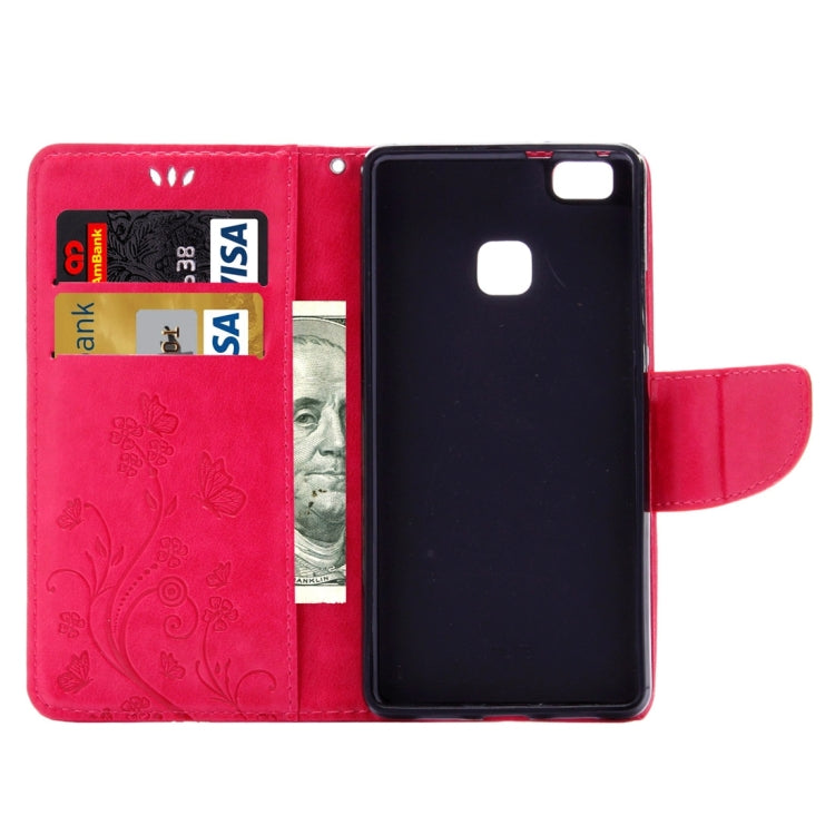 For Huawei P9 Lite Butterflies Embossing Horizontal Flip Leather Case with Holder & Card Slots & Wallet & Lanyard