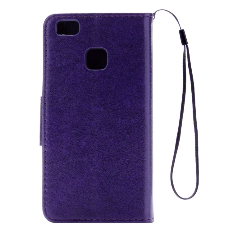 For Huawei P9 Lite Butterflies Embossing Horizontal Flip Leather Case with Holder & Card Slots & Wallet & Lanyard