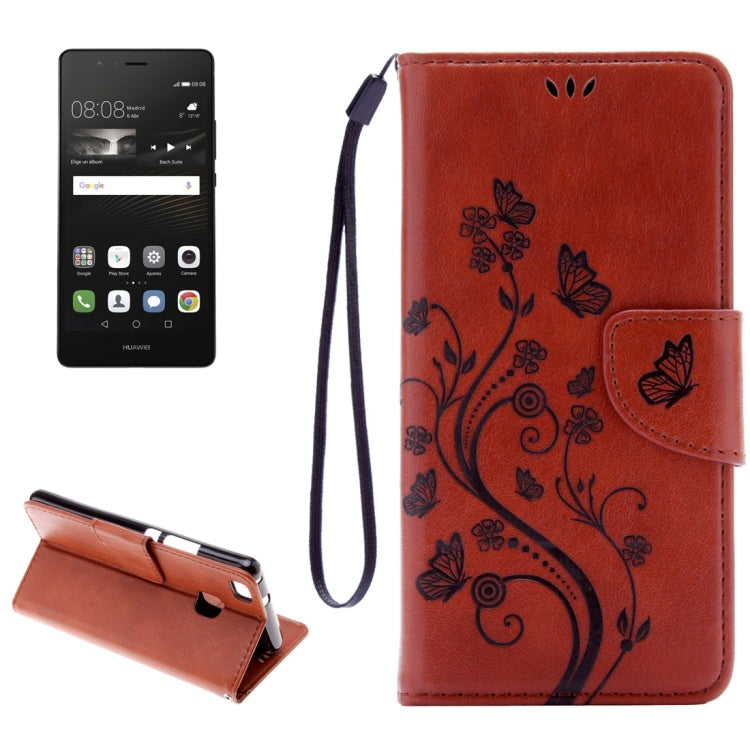 For Huawei P9 Lite Butterflies Embossing Horizontal Flip Leather Case with Holder & Card Slots & Wallet & Lanyard