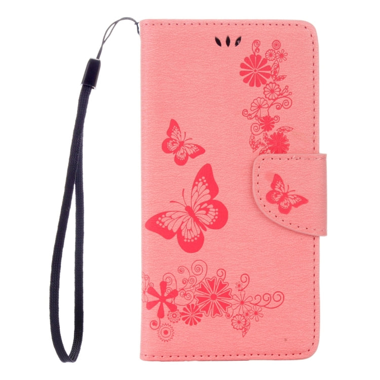 Butterflies Embossing Horizontal Flip Leather Case for Wiko Fever SE, with Holder & Card Slots & Wallet & Lanyard