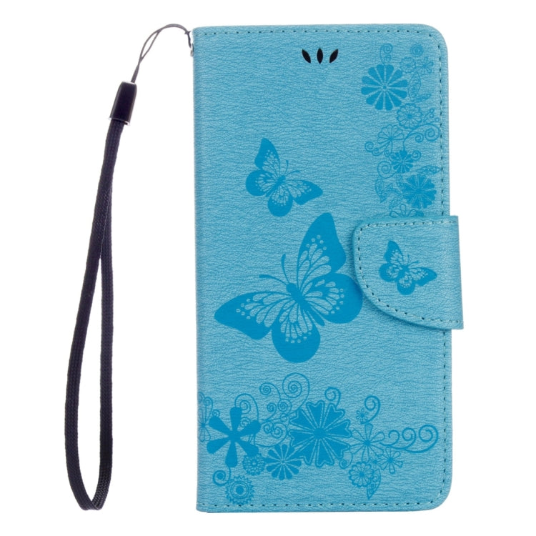 Butterflies Embossing Horizontal Flip Leather Case for Wiko Fever SE, with Holder & Card Slots & Wallet & Lanyard