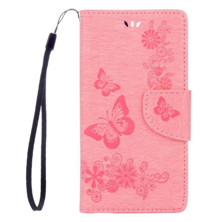 For Huawei Honor 8 Butterflies Embossing Horizontal Flip Leather Case with Holder & Card Slots & Wallet & Lanyard