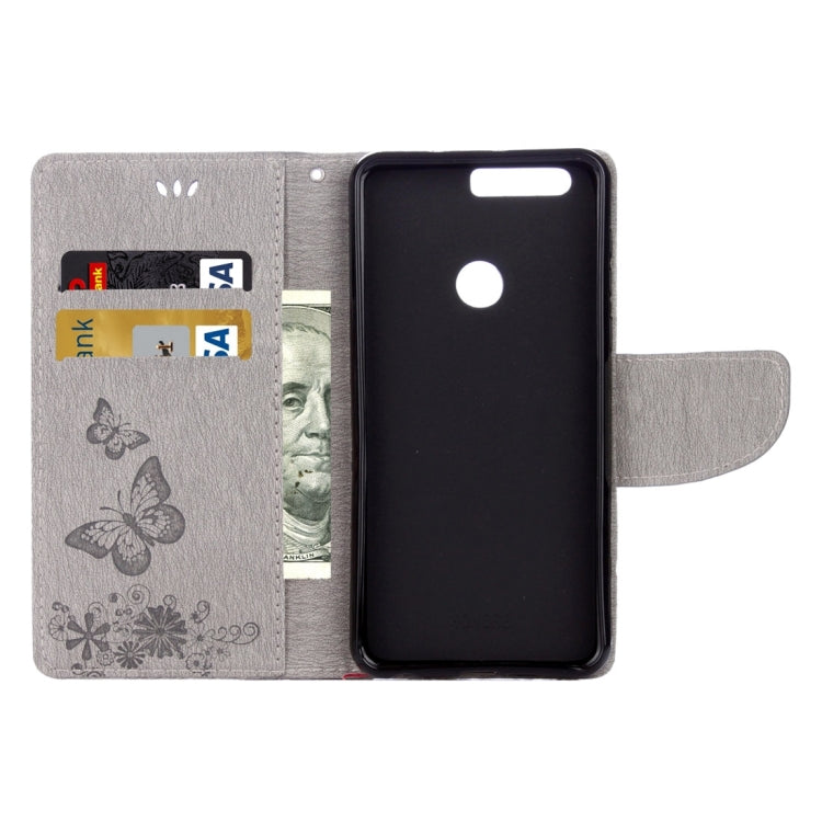 For Huawei Honor 8 Butterflies Embossing Horizontal Flip Leather Case with Holder & Card Slots & Wallet & Lanyard