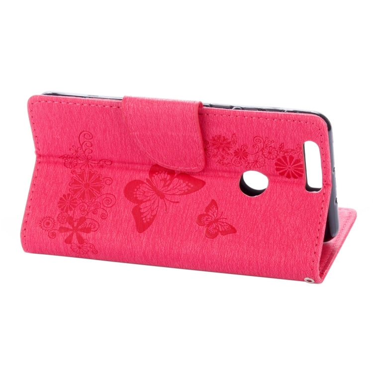 For Huawei Honor 8 Butterflies Embossing Horizontal Flip Leather Case with Holder & Card Slots & Wallet & Lanyard