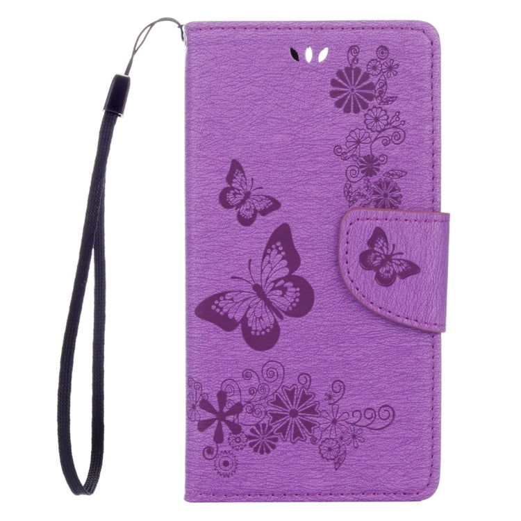 For Huawei Honor 8 Butterflies Embossing Horizontal Flip Leather Case with Holder & Card Slots & Wallet & Lanyard