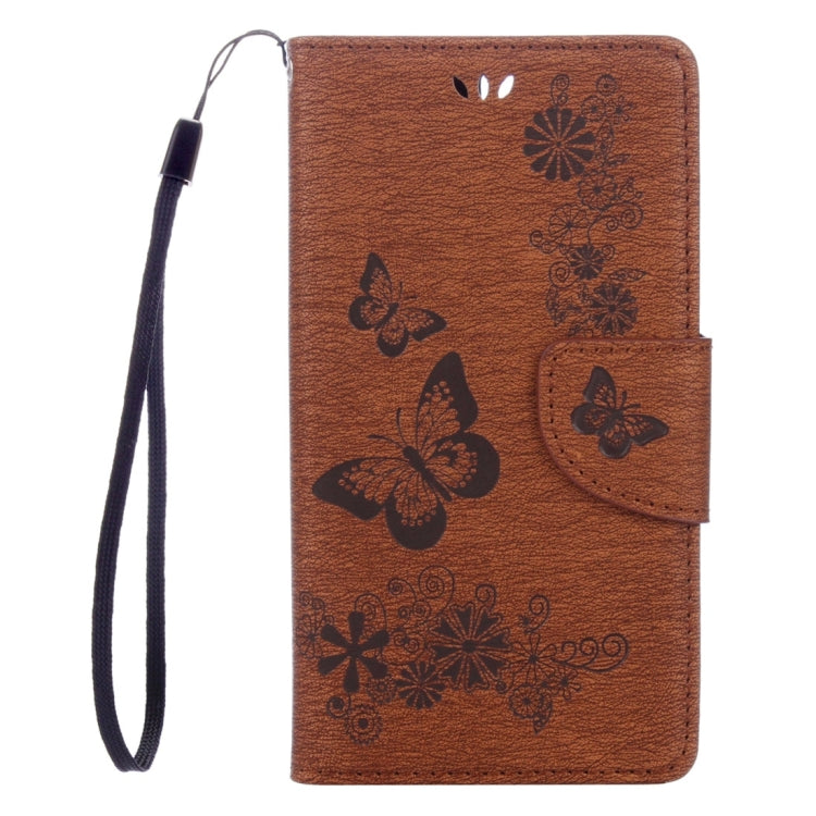 For Huawei Honor 8 Butterflies Embossing Horizontal Flip Leather Case with Holder & Card Slots & Wallet & Lanyard