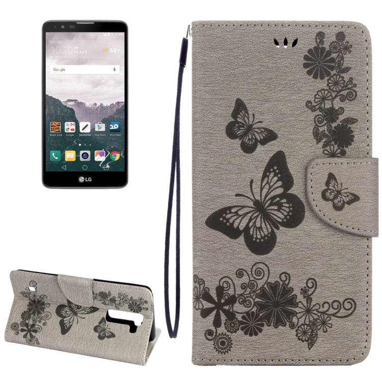 For LG Stylo 2 / LS775 Butterflies Embossing Horizontal Flip Leather Case with Holder & Card Slots & Wallet & Lanyard