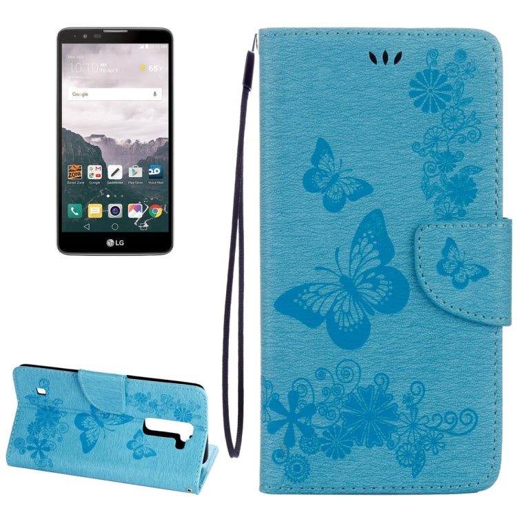 For LG Stylo 2 / LS775 Butterflies Embossing Horizontal Flip Leather Case with Holder & Card Slots & Wallet & Lanyard