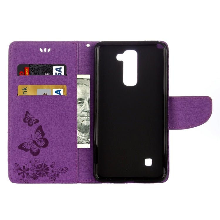 For LG Stylo 2 / LS775 Butterflies Embossing Horizontal Flip Leather Case with Holder & Card Slots & Wallet & Lanyard