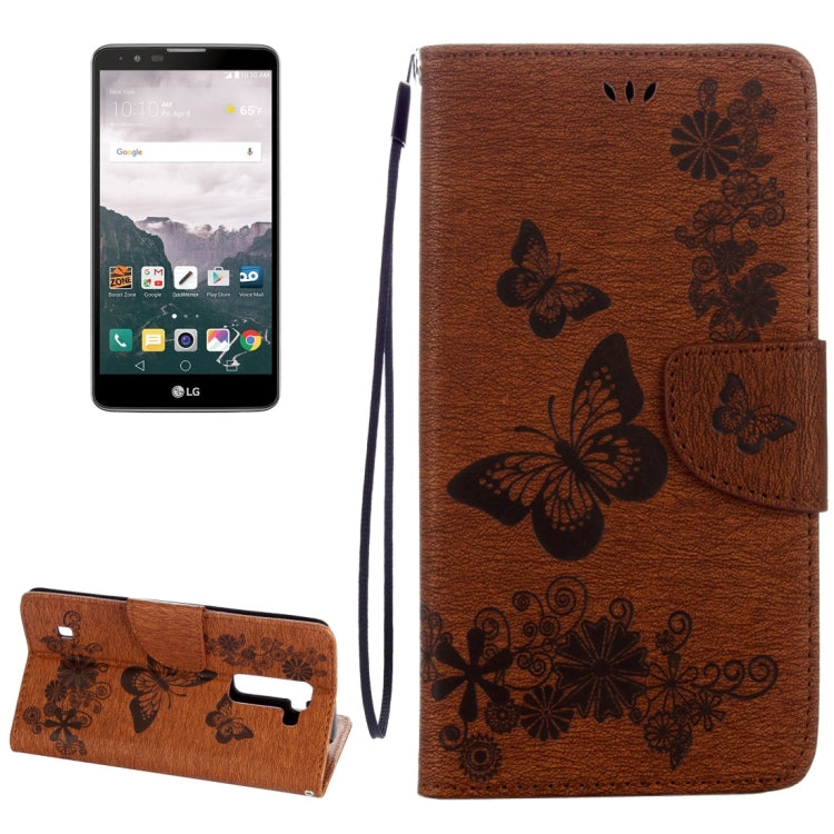 For LG Stylo 2 / LS775 Butterflies Embossing Horizontal Flip Leather Case with Holder & Card Slots & Wallet & Lanyard