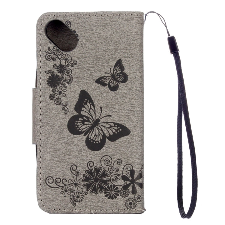 Butterflies Embossing Horizontal Flip Leather Case for Wiko Sunny, with Holder & Card Slots & Wallet & Lanyard