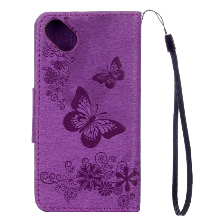 Butterflies Embossing Horizontal Flip Leather Case for Wiko Sunny, with Holder & Card Slots & Wallet & Lanyard