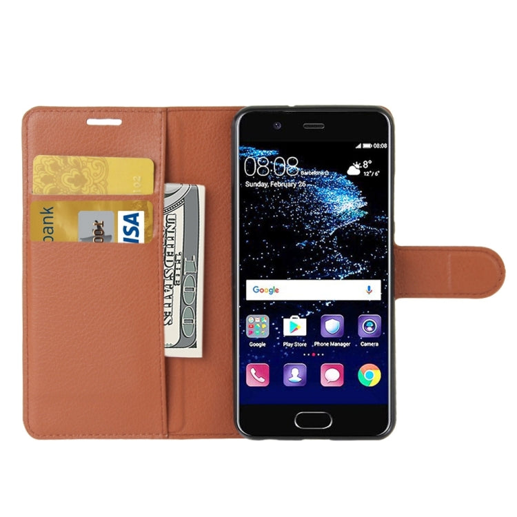 For Huawei P10 Litchi Texture Horizontal Flip Leather Case with Magnetic Buckle & Holder & Card Slots & Wallet