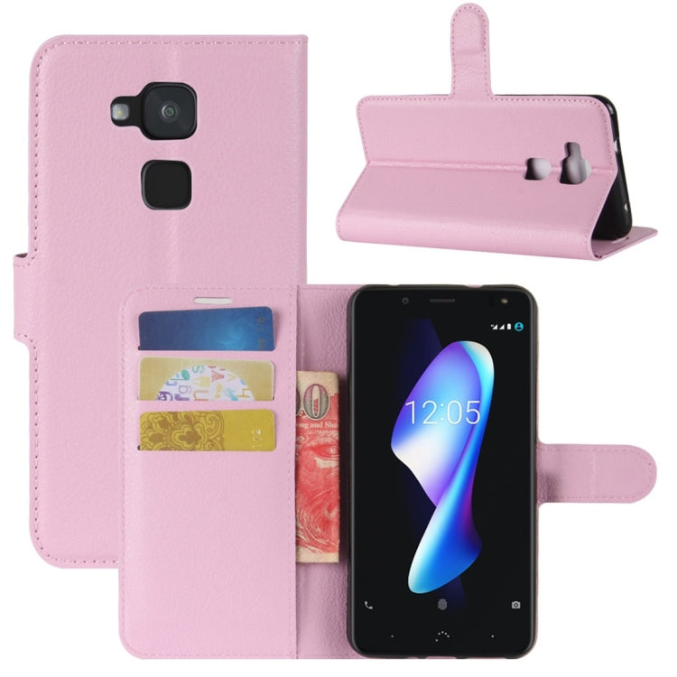 For BQ Aquaris V Plus Litchi Texture Horizontal Flip Leather Case with Holder & Card Slots & Wallet