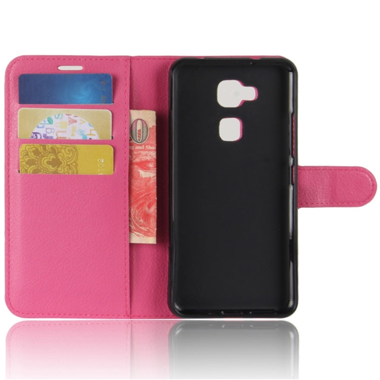 For BQ Aquaris V Plus Litchi Texture Horizontal Flip Leather Case with Holder & Card Slots & Wallet