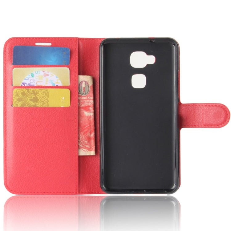 For BQ Aquaris V Plus Litchi Texture Horizontal Flip Leather Case with Holder & Card Slots & Wallet