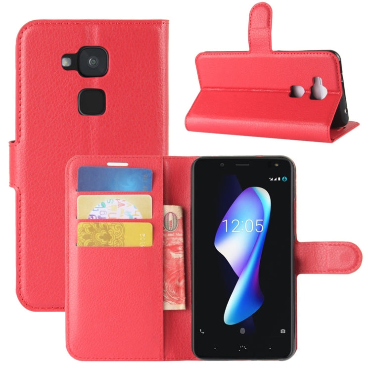 For BQ Aquaris V Plus Litchi Texture Horizontal Flip Leather Case with Holder & Card Slots & Wallet