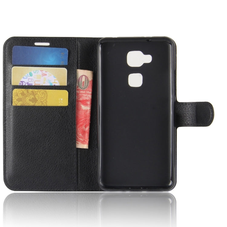 For BQ Aquaris V Litchi Texture Horizontal Flip Leather Case with Holder & Card Slots & Wallet