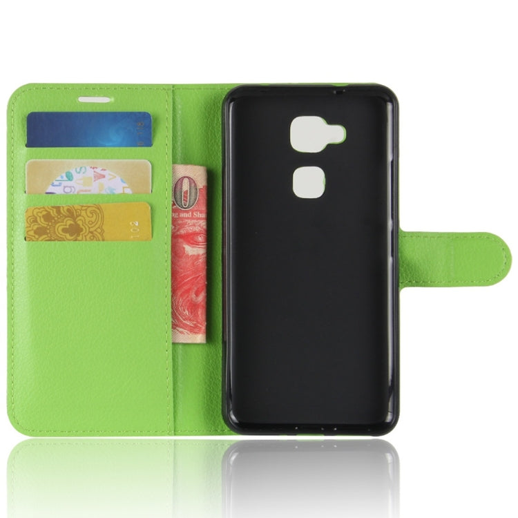 For BQ Aquaris V Litchi Texture Horizontal Flip Leather Case with Holder & Card Slots & Wallet