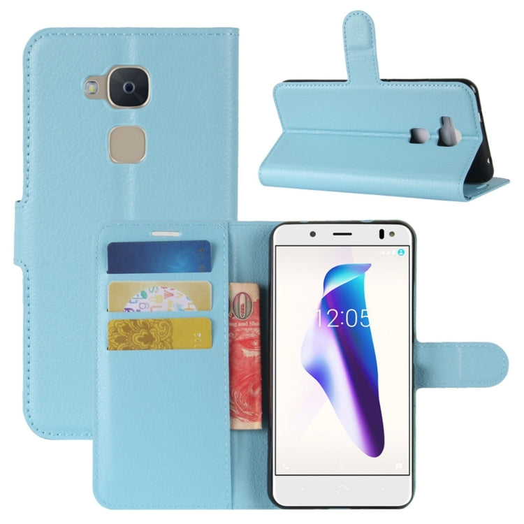 For BQ Aquaris V Litchi Texture Horizontal Flip Leather Case with Holder & Card Slots & Wallet