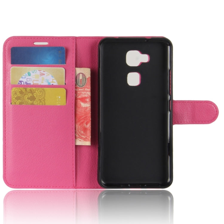 For BQ Aquaris V Litchi Texture Horizontal Flip Leather Case with Holder & Card Slots & Wallet