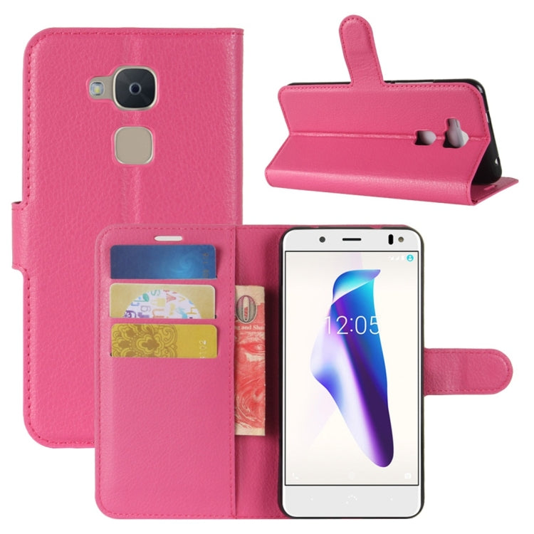 For BQ Aquaris V Litchi Texture Horizontal Flip Leather Case with Holder & Card Slots & Wallet