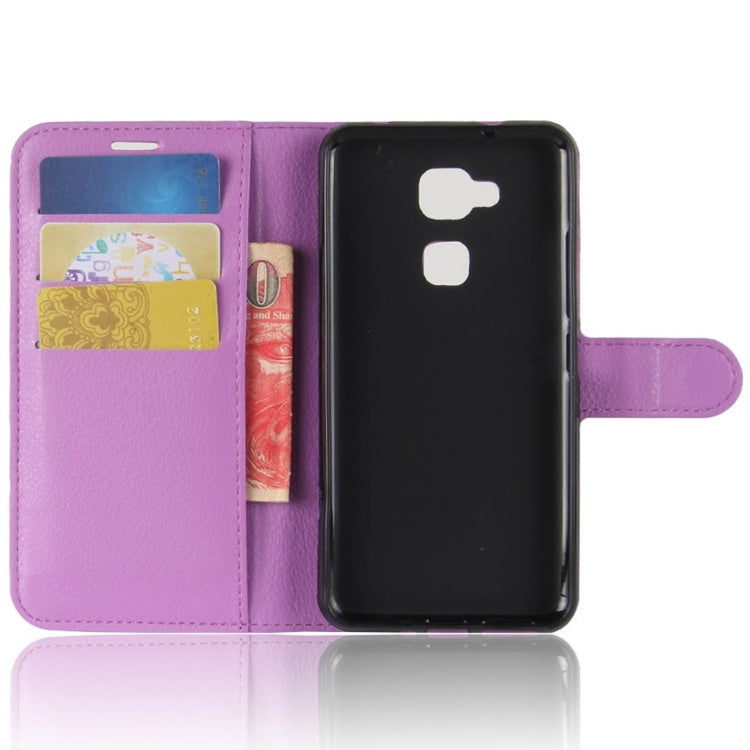 For BQ Aquaris V Litchi Texture Horizontal Flip Leather Case with Holder & Card Slots & Wallet
