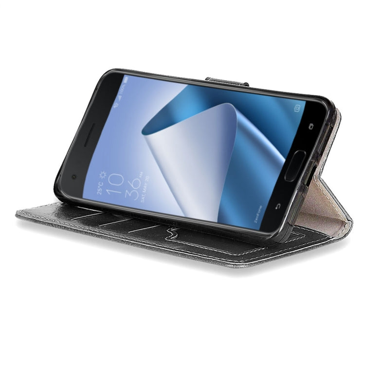 For Asus ZenFone 4 Pro ZS551KL Retro Crazy Horse Texture Horizontal Flip Leather Case with Holder & Card Slots & Wallet & Photo Frame