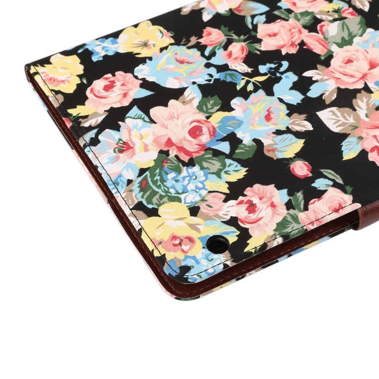 For Huawei MediaPad M3 Lite 10 inch Flower Pattern Cloth Surface PC Horizontal Flip Leather Protective Case with Holder & Card Slots & Wallet & Photo Frame