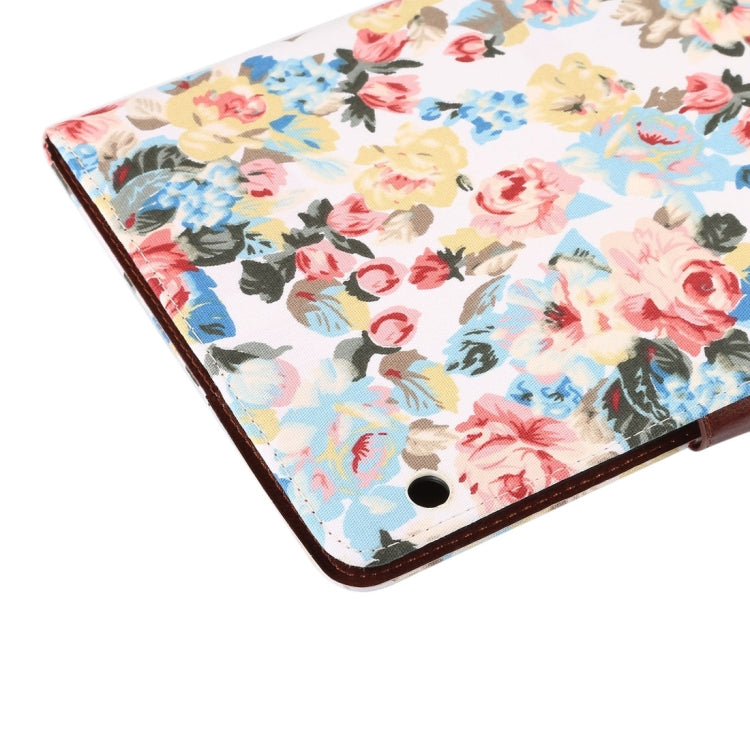 For Huawei MediaPad M3 Lite 10 inch Flower Pattern Cloth Surface PC Horizontal Flip Leather Protective Case with Holder & Card Slots & Wallet & Photo Frame