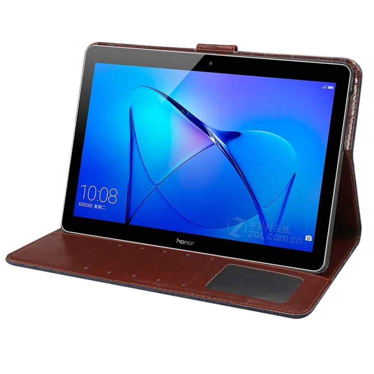 For Huawei MediaPad M3 Lite 10 inch Denim Texture PC Horizontal Flip Leather Protective Case with Holder & Card Slots & Wallet & Photo Frame (Black)