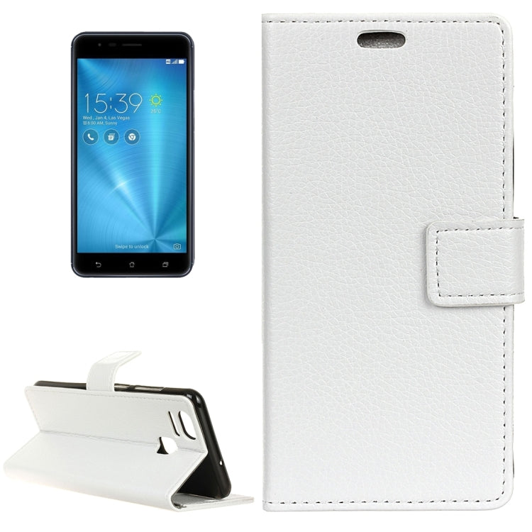 For ASUS ZenFone 3 Zoom / ZE553KL Litchi Texture Horizontal Flip Leather Case with Holder & Card Slots & Wallet & Photo Frame