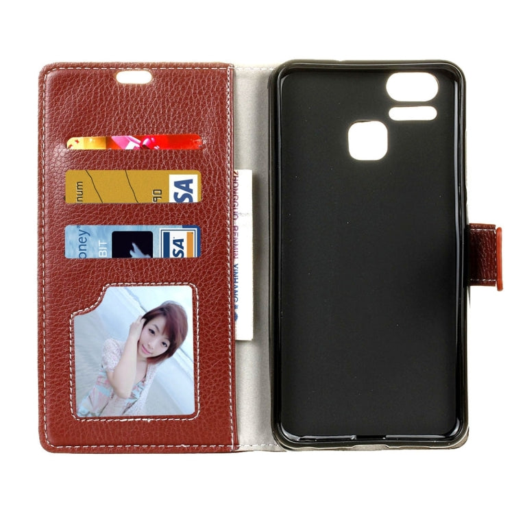 For ASUS ZenFone 3 Zoom / ZE553KL Litchi Texture Horizontal Flip Leather Case with Holder & Card Slots & Wallet & Photo Frame