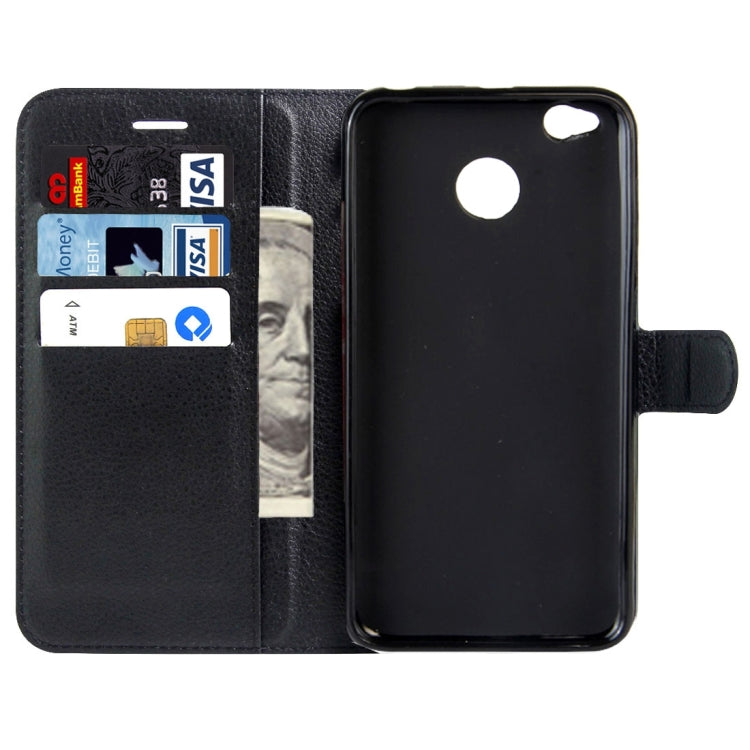 For Xiaomi Redmi 4X Litchi Texture Horizontal Flip Leather Case with Magnetic Buckle & Holder & Card Slots & Wallet