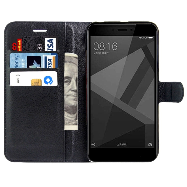 For Xiaomi Redmi 4X Litchi Texture Horizontal Flip Leather Case with Magnetic Buckle & Holder & Card Slots & Wallet