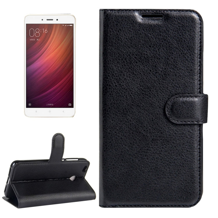 For Xiaomi Redmi 4X Litchi Texture Horizontal Flip Leather Case with Magnetic Buckle & Holder & Card Slots & Wallet