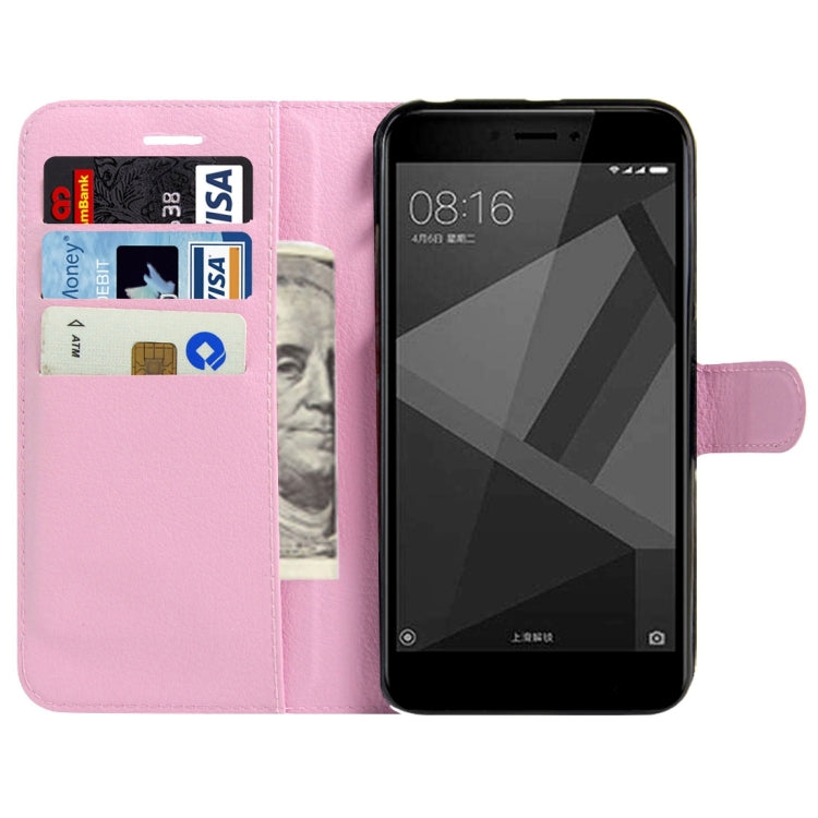 For Xiaomi Redmi 4X Litchi Texture Horizontal Flip Leather Case with Magnetic Buckle & Holder & Card Slots & Wallet