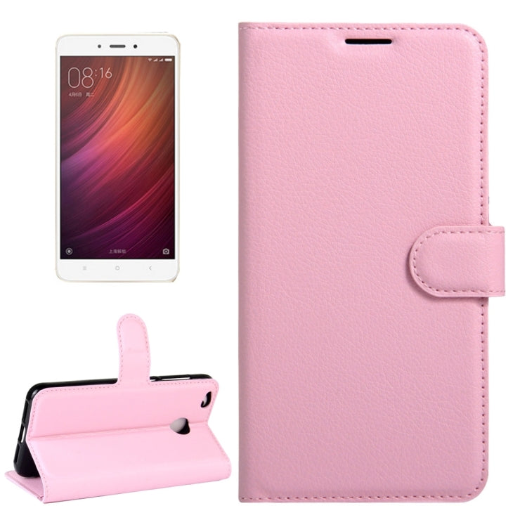 For Xiaomi Redmi 4X Litchi Texture Horizontal Flip Leather Case with Magnetic Buckle & Holder & Card Slots & Wallet