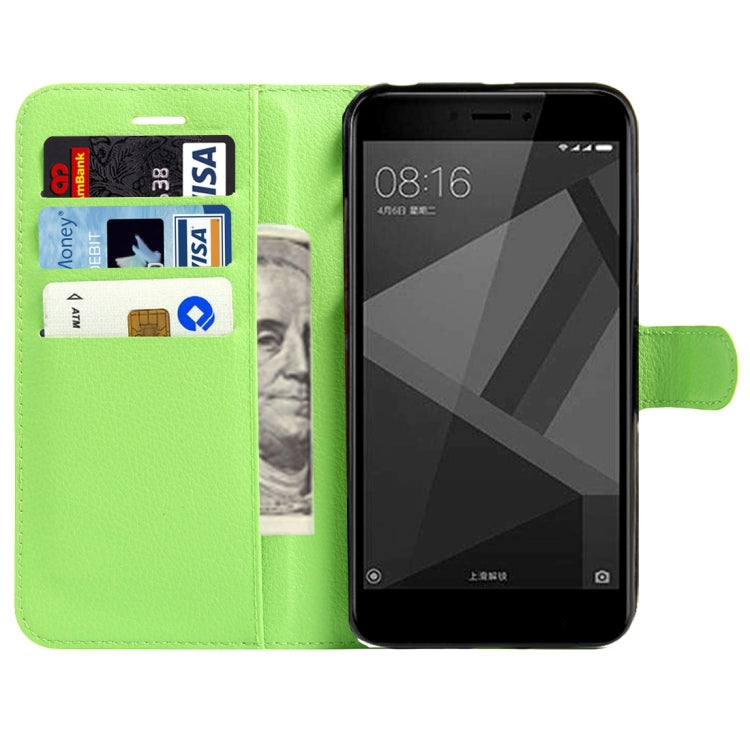 For Xiaomi Redmi 4X Litchi Texture Horizontal Flip Leather Case with Magnetic Buckle & Holder & Card Slots & Wallet