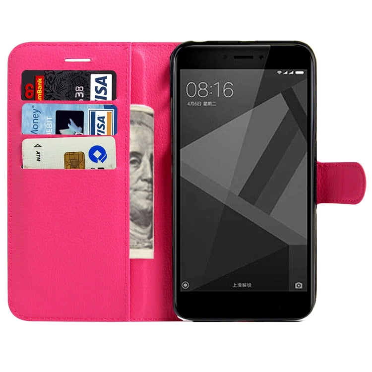 For Xiaomi Redmi 4X Litchi Texture Horizontal Flip Leather Case with Magnetic Buckle & Holder & Card Slots & Wallet